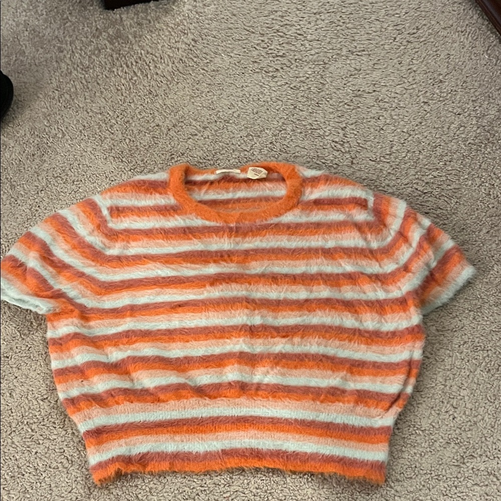 Stripe Levi’s Orange and Cream Women's Sweater